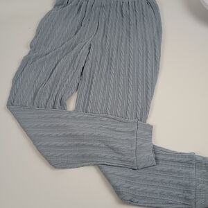 Olive & Oak Textured Knit Pants in Soft Blue
